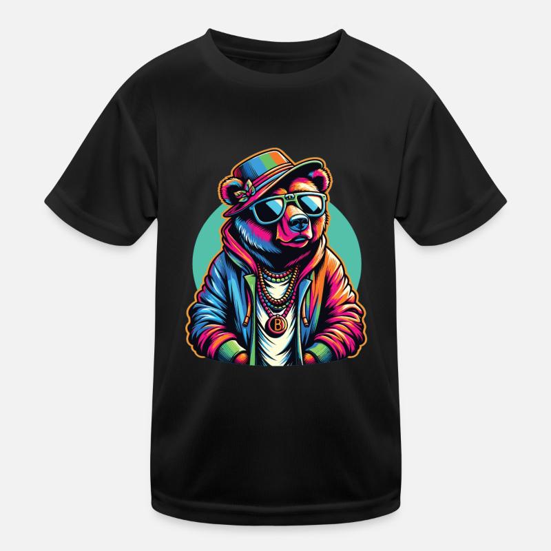 Bear, Bears, Bear Head, Bear, Brown Bear, Bears Kids Functional T-Shirt