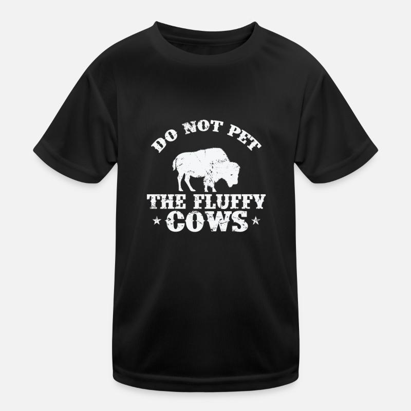 Ne caressez pas l’animal Bison Fluffy Cows T-shirt sport Enfant