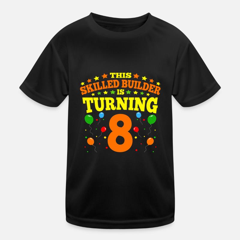8e anniversaire garçon brique constructeur 8 ans cadeaux T-shirt sport Enfant