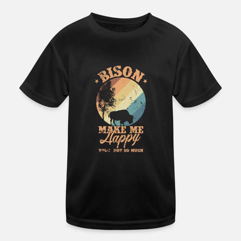 Bison make my Happy Umwelt Tier Kinder Funktions-T-Shirt