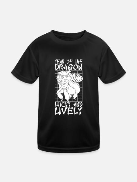 Année du Dragon 2024 - T-shirt sport Enfant - noir - Devant