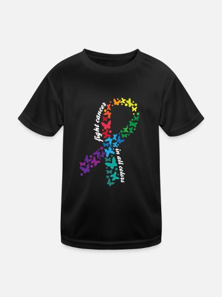 Fight Cancer In All Colors Cancer Awareness Month - Kids Functional T-Shirt - black - Front