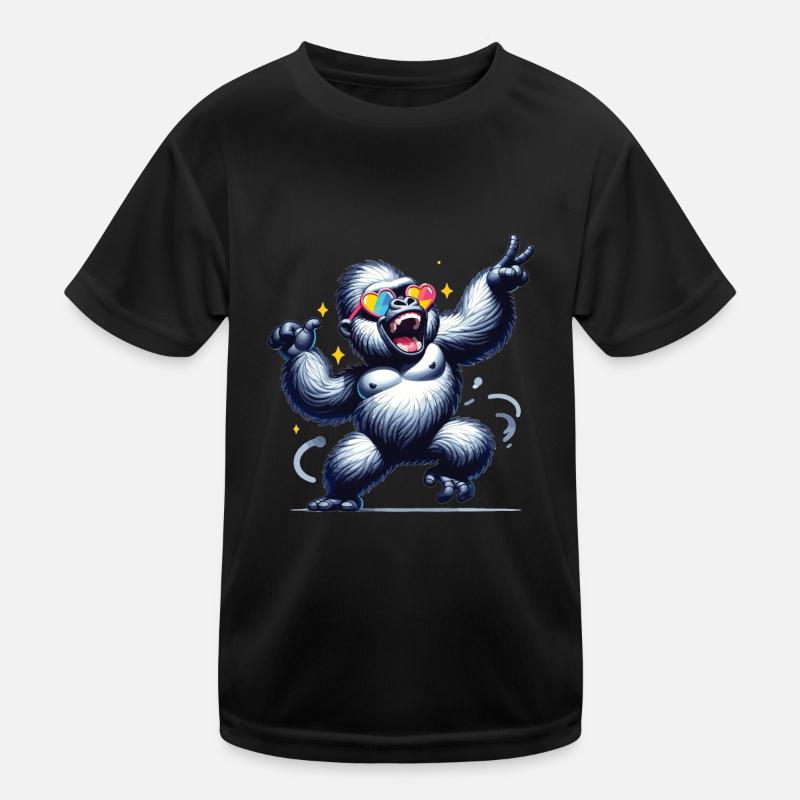 Gorilla mit Sonnenbrille Kinder Funktions-T-Shirt