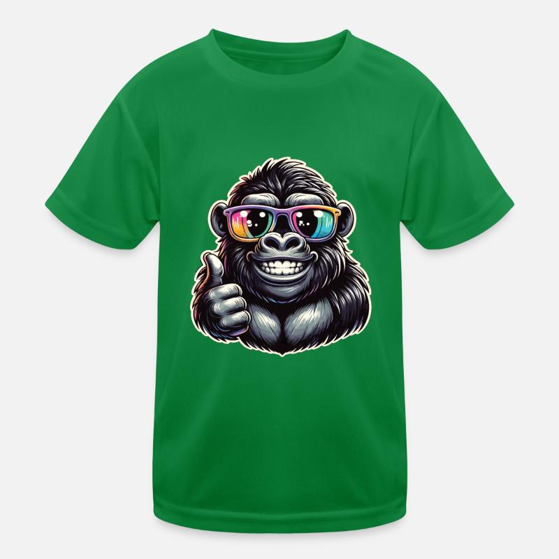 Gorilla mit Sonnenbrille Kinder Funktions-T-Shirt