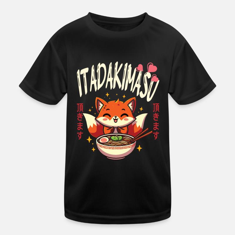 Itadakimasu, Humor Design, Kawaii, Fox Ramen Kinder Funktions-T-Shirt