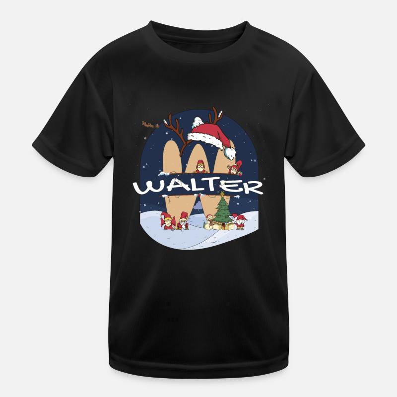 Impressionnant Walter nom w chapeau de père Noël dans le thème de Noël T-shirt sport Enfant