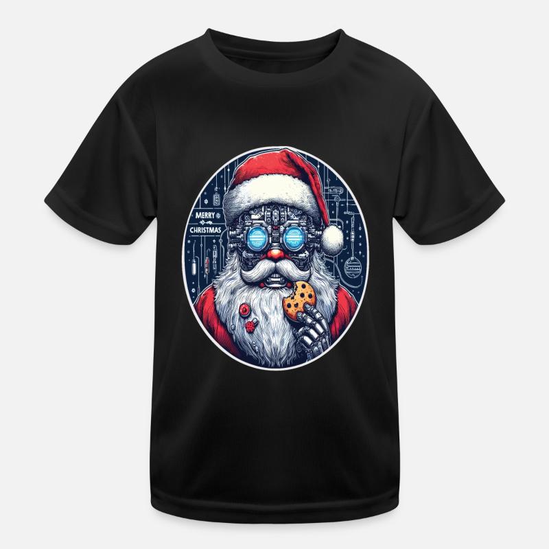Weihnachtsmann Cyberpunk Kinder Funktions-T-Shirt
