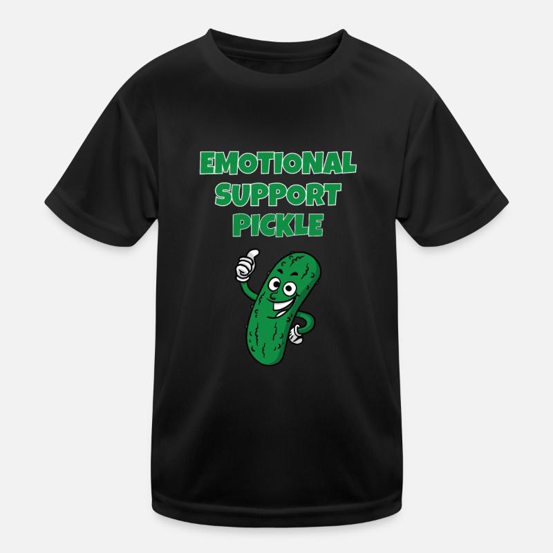 Emotional Support Pickle Supportive Extrovert Kids Functional T-Shirt