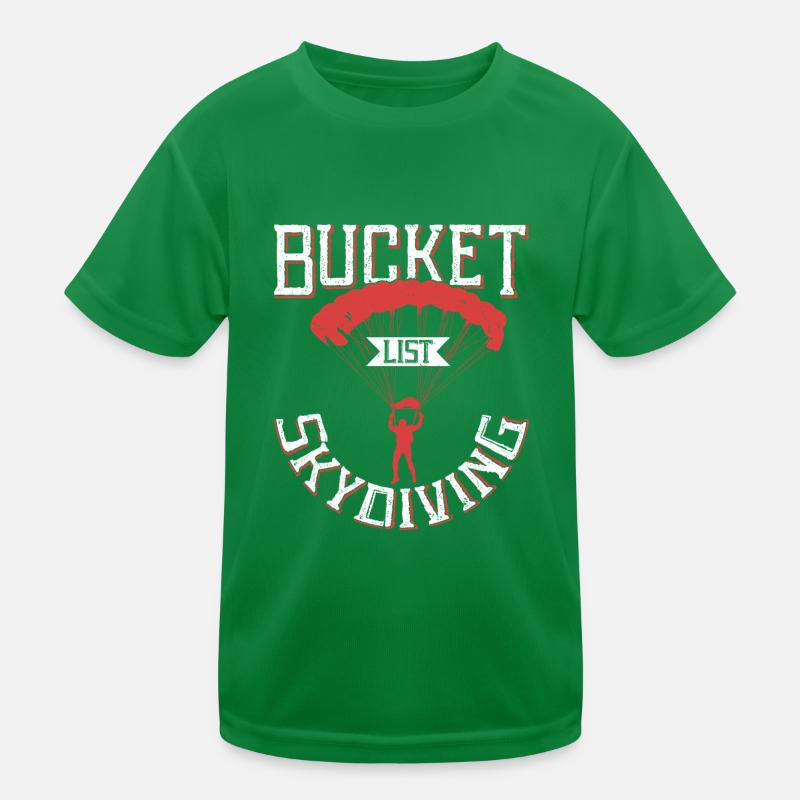 Bucket List Skydiving Skydiver Parachute Kinder Funktions-T-Shirt