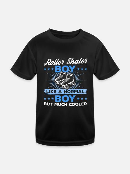 Roller Skates Roller Skating Boy - Roller Skater B - Kinder Funktions-T-Shirt - Schwarz - Vorne