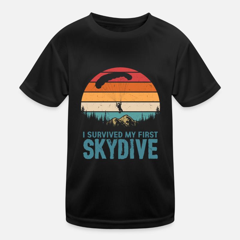 J’ai survécu à mon premier parachute de parachutiste T-shirt sport Enfant