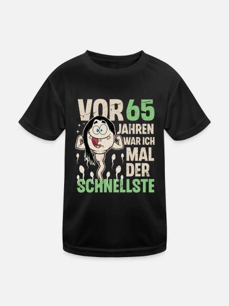 65. Geburtstag 65 Jahre War Ich Mal Der Schnellste - Kinder Funktions-T-Shirt - Schwarz - Vorne