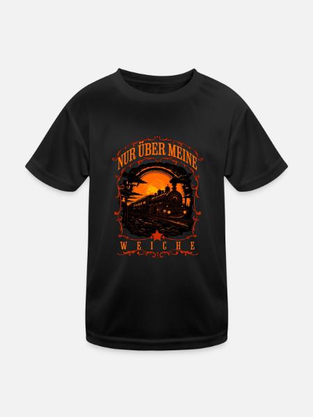 Eisenbahner Triebfahrzeugführer Modelleisenbahn - Kinder Funktions-T-Shirt - Schwarz - Vorne