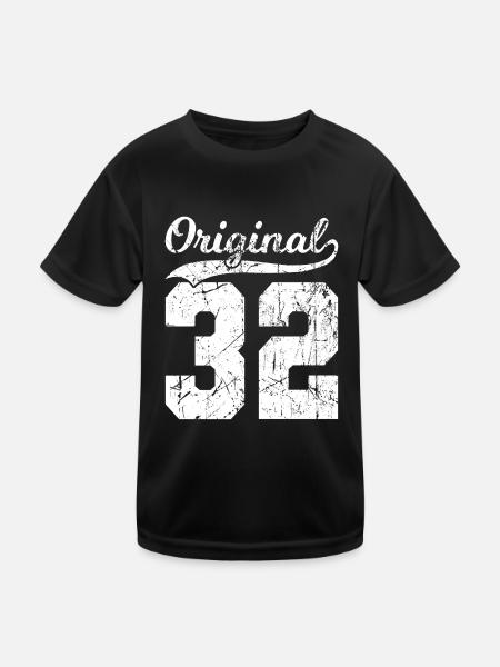 32 Original 92 Jahren Mann Frau Geburtstag - Kinder Funktions-T-Shirt - Schwarz - Vorne