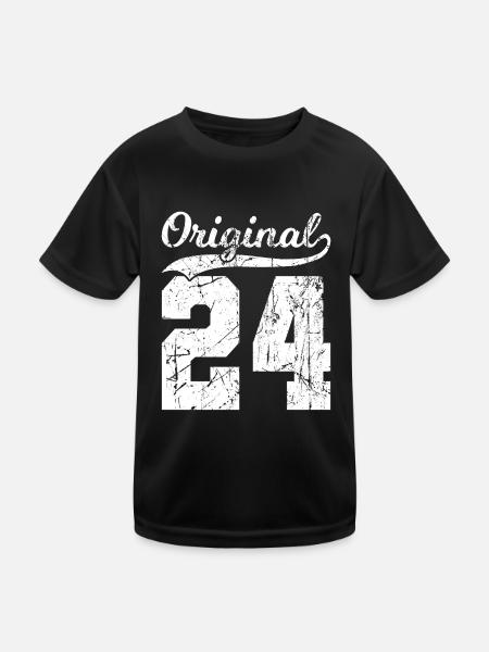 24 Original 100 Jahren Mann Frau Geburtstag - Kinder Funktions-T-Shirt - Schwarz - Vorne