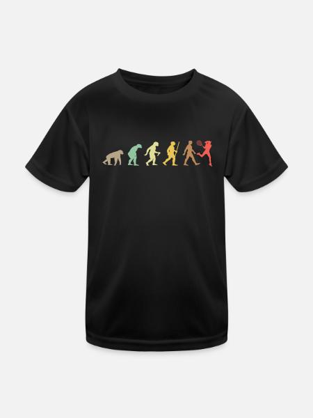 Vintage Tennis RetroTennis Player Evolution - Kids Functional T-Shirt - black - Front