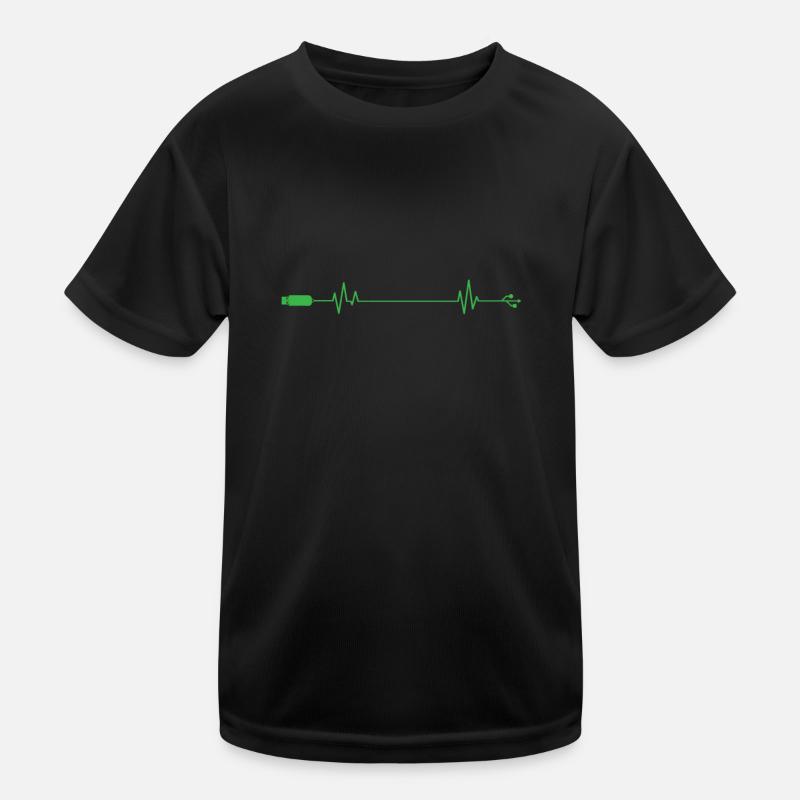 USB Stick Heartbeat Line Memory Module Kids Functional T-Shirt