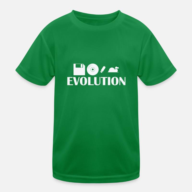 Evolution Diskette CD USB Stick Cloud Kinder Funktions-T-Shirt