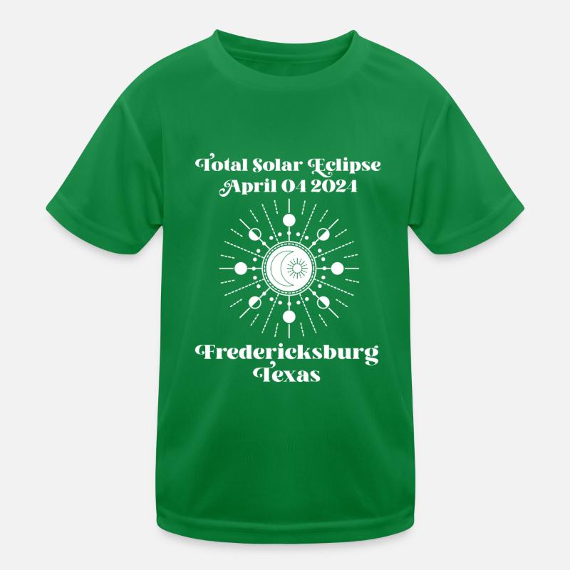 Total Solar Eclipse 2024 Fredericksburg Texas Kinder Funktions-T-Shirt