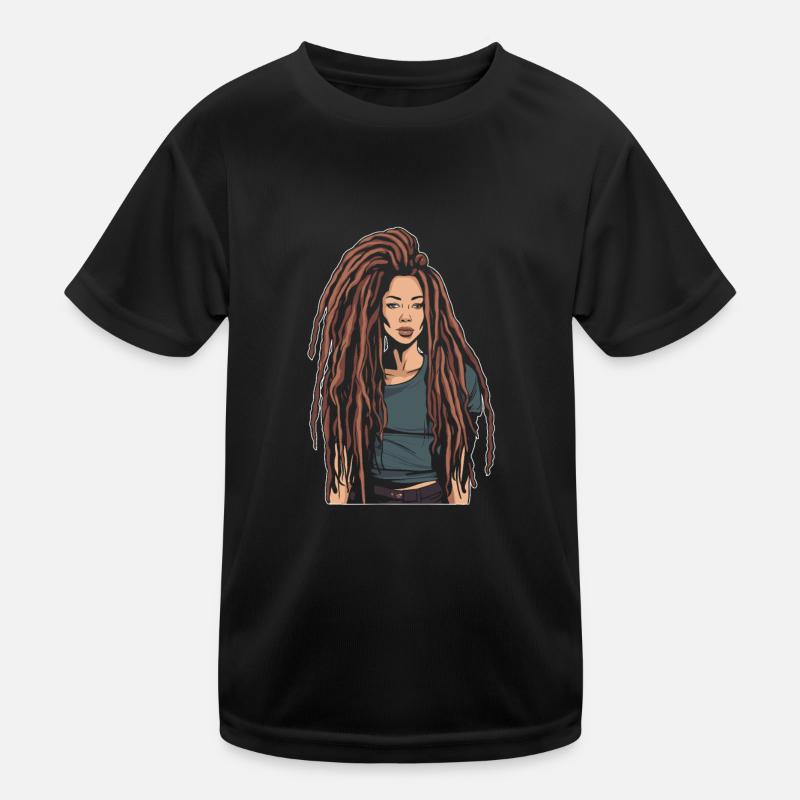 Rasta Hair Dreadlocks Dreads Kids Functional T-Shirt