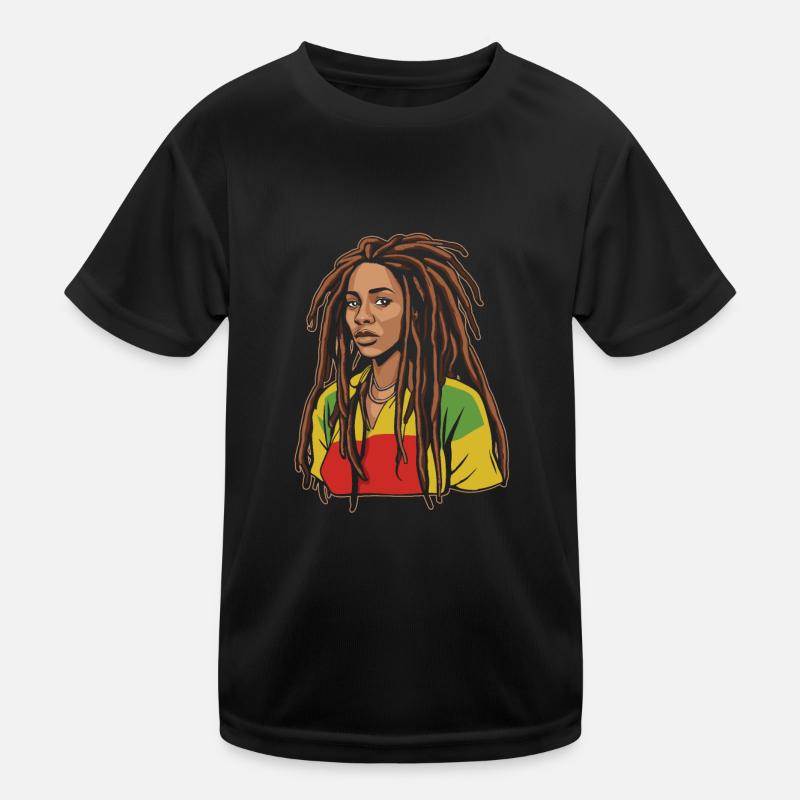 Rasta Hair Dreadlocks Dreads Kids Functional T-Shirt