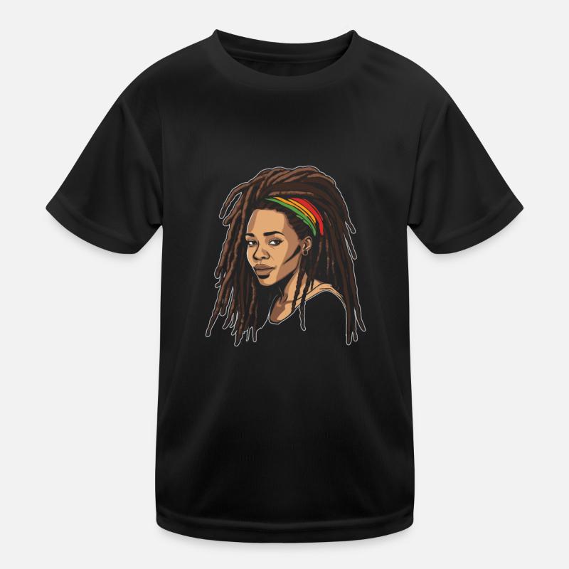 Rasta Hair Dreadlocks Dreads Kids Functional T-Shirt