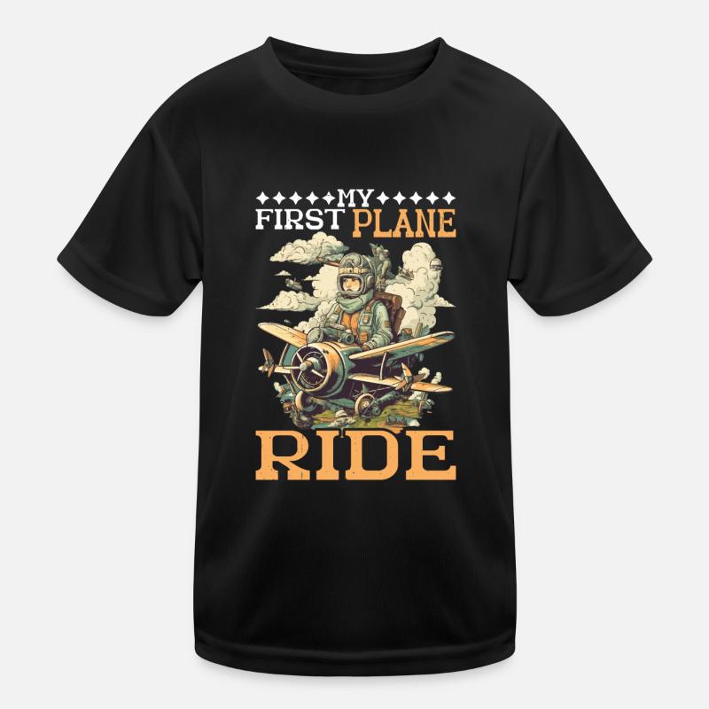 My First Plane Ride 58 Kids Functional T-Shirt