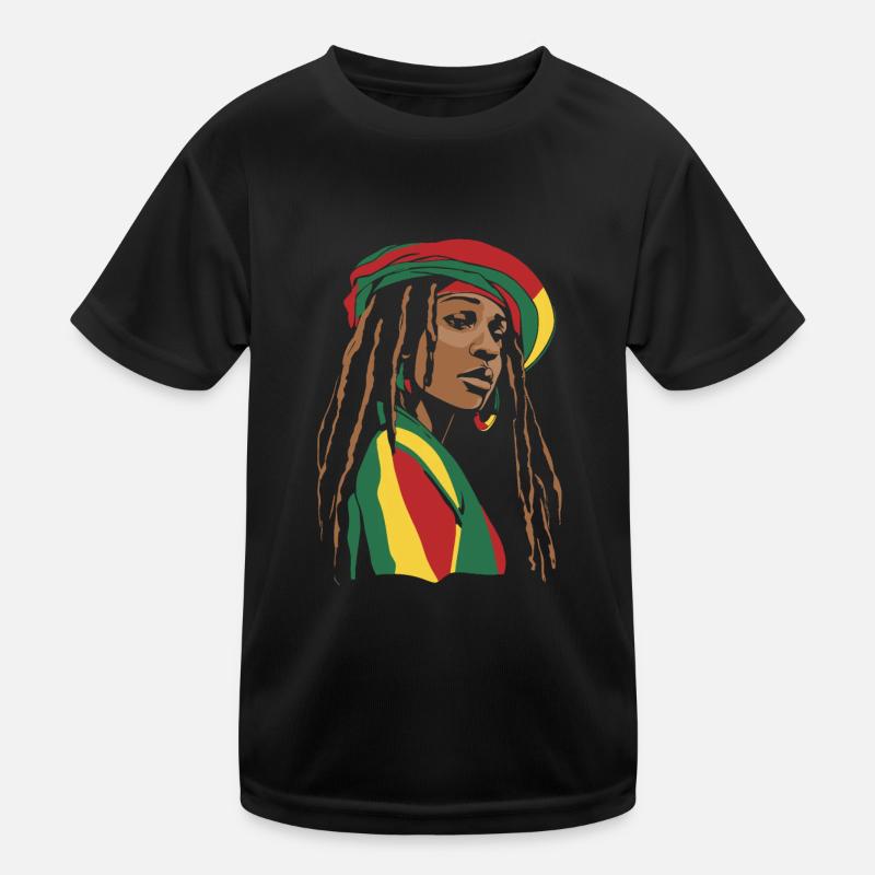 Rasta Hair Dreadlocks Dreads Kids Functional T-Shirt