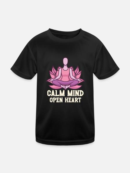 Yoga Mindfulness Practic Meditation Manifestation - Kinder Funktions-T-Shirt - Schwarz - Vorne
