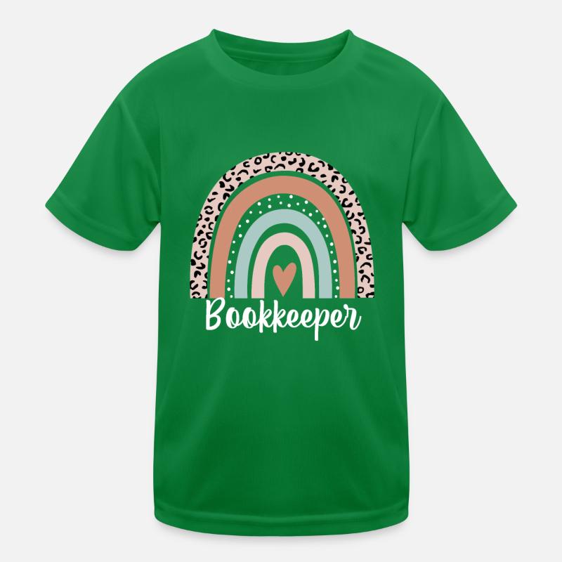 Buchhalter Regenbogen Leopard Lustiger Buchhalter Kinder Funktions-T-Shirt