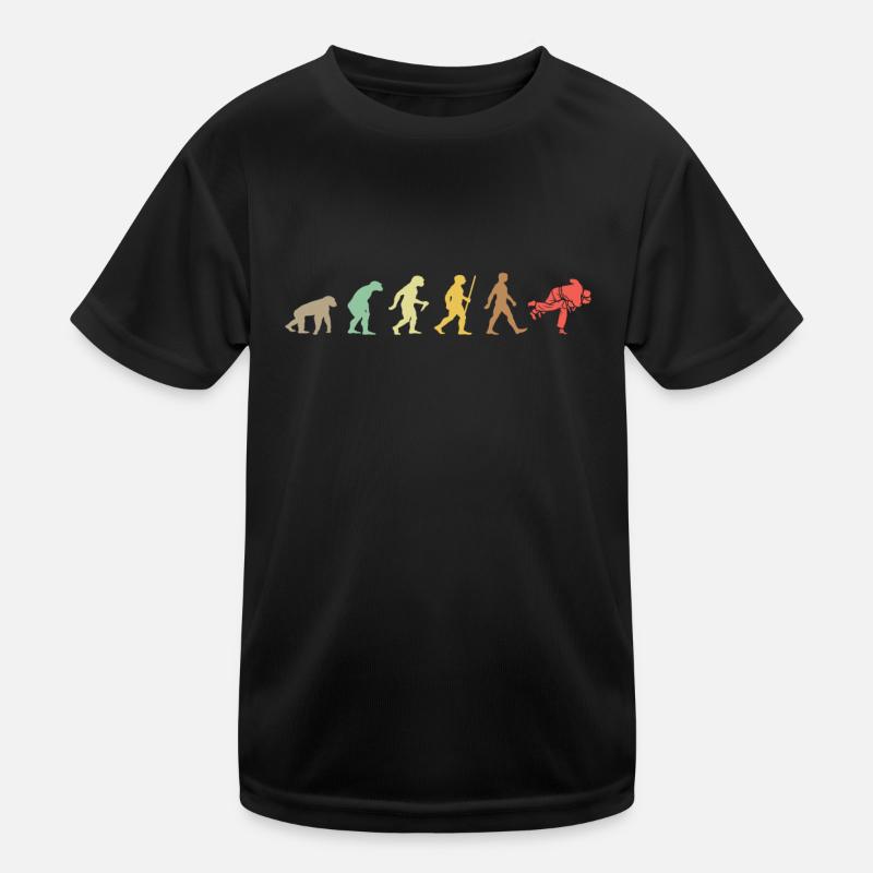 Vintage Judo Retro Martial Arts Evolution Kids Functional T-Shirt
