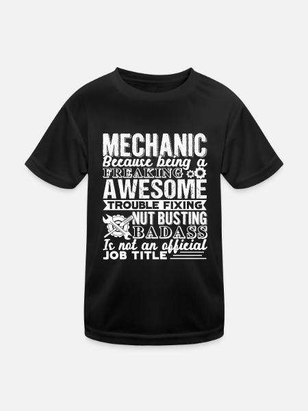 Mechanic Mechanic Job Title - Kids Functional T-Shirt - black - Front