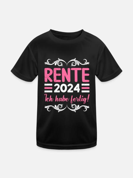 Rentner 2024 Ich habe Fertig Ruhestand Endlich - Kinder Funktions-T-Shirt - Schwarz - Vorne
