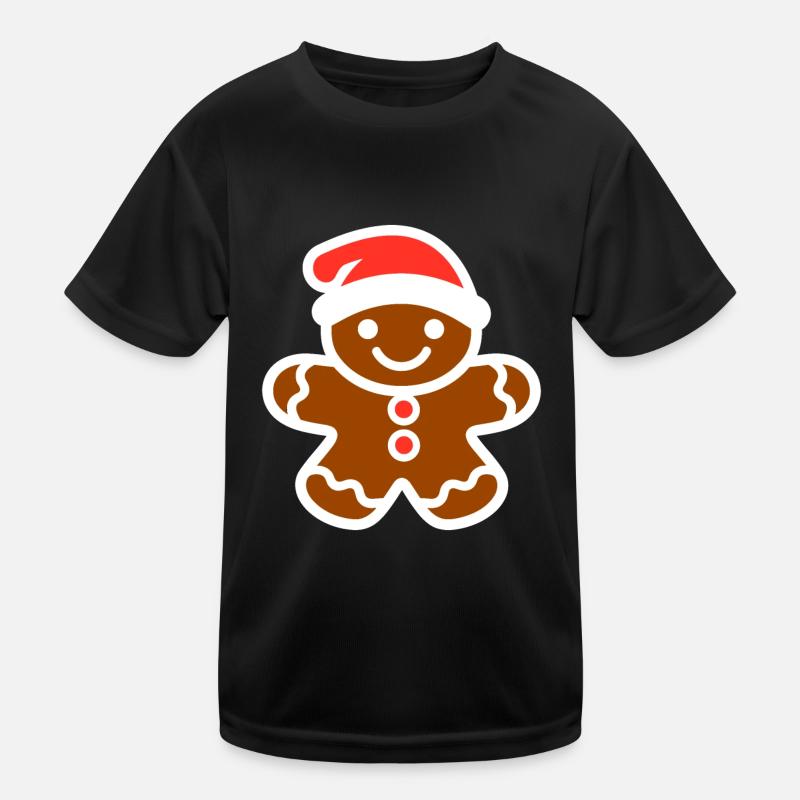 Gingerbread Man - Kids Functional T-Shirt - black