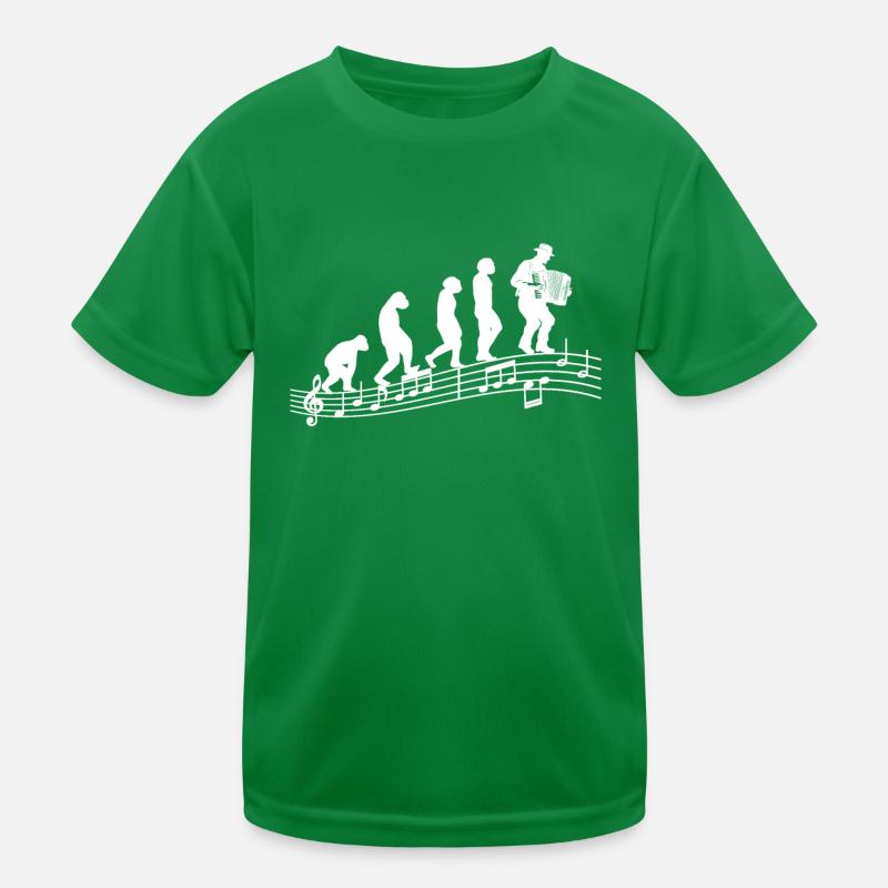 Ziehharmonika-Spieler Akkordeon-Musiker Evolution Kinder Funktions-T-Shirt