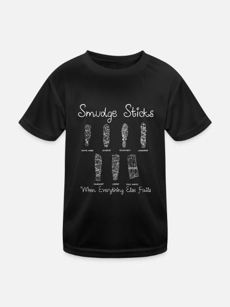 Sage Smudge Sticks Spiritual Healing Prayer Pagan - Kids Functional T-Shirt - black - Front
