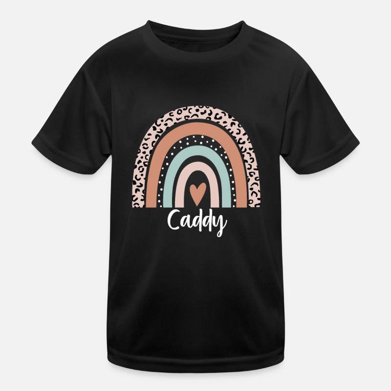 Caddy Rainbow Leopard Funny Caddy Appreciation Kids Functional T-Shirt