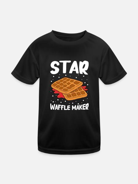 Waffle making waffle maker - Kids Functional T-Shirt - black - Front