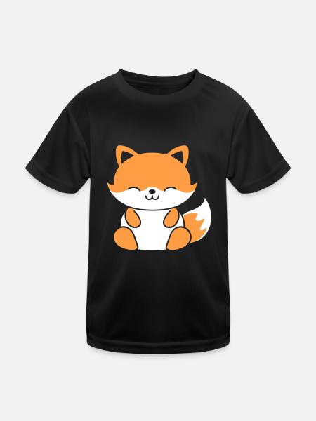 J'aime les renards - T-shirt sport Enfant - noir - Devant
