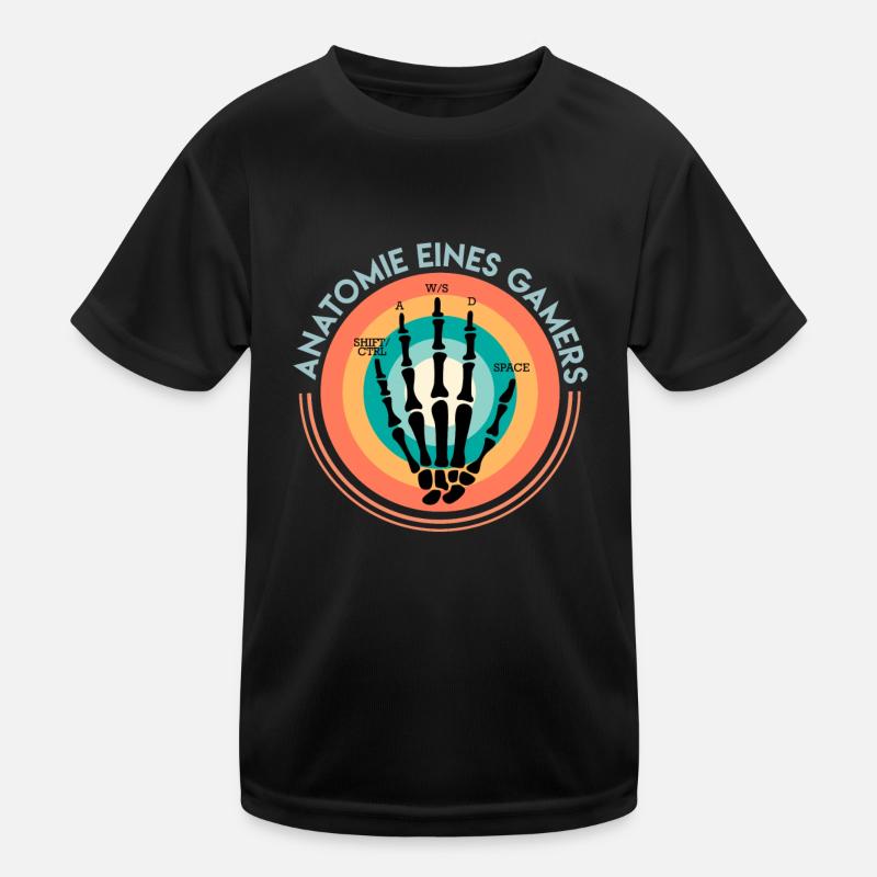 Anatomie eines Gamers Zocken Gaming Fan Kinder Funktions-T-Shirt
