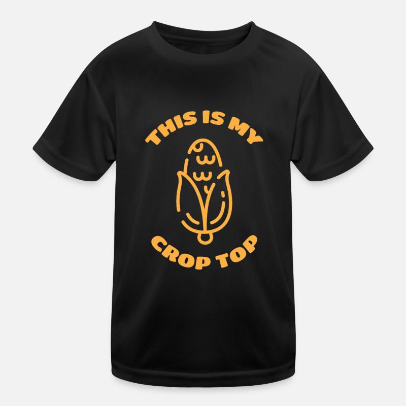 Funny Farming Quotes This Is My Crop Top Farmer Kids Functional T-Shirt