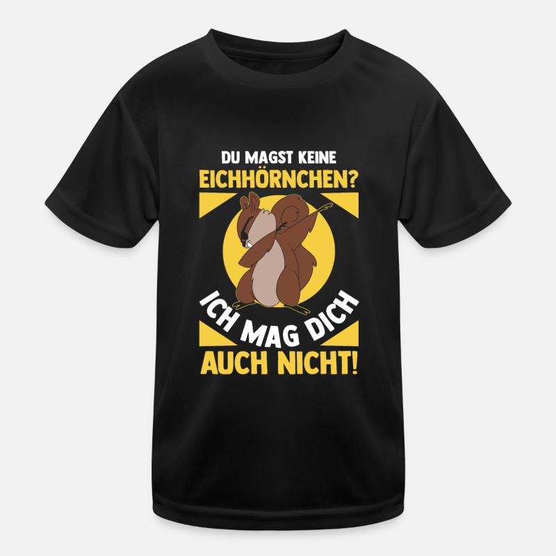 Eichhörnchen - Kinder Funktions-T-Shirt - Schwarz