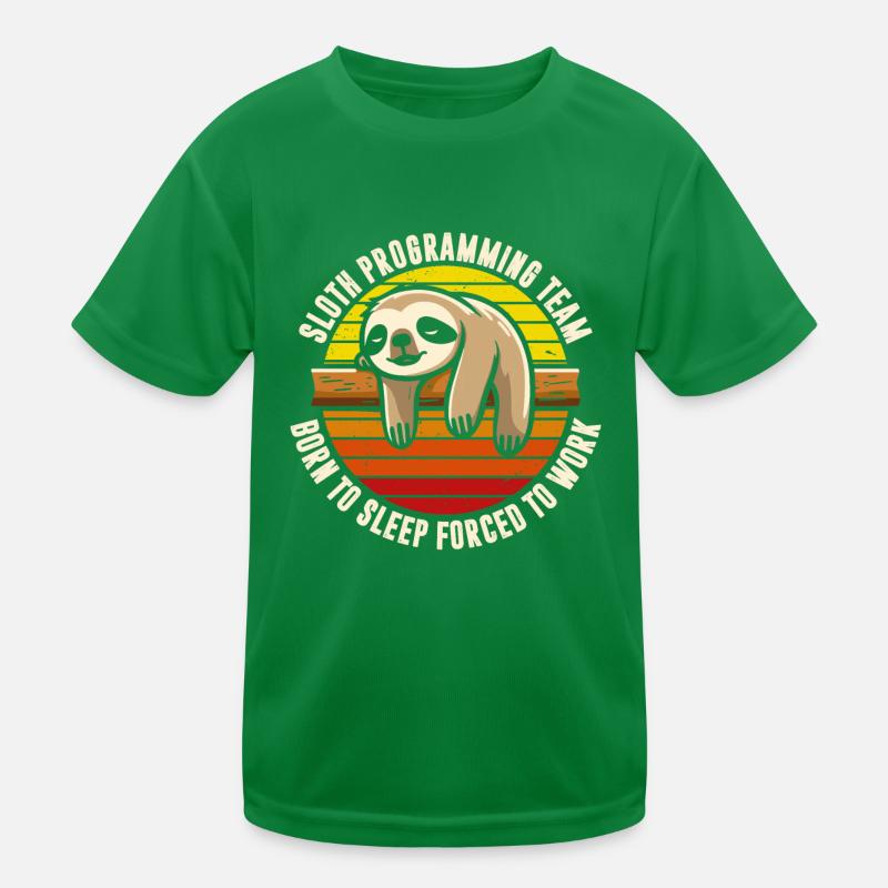 Sloth Programming Team Kids Functional T-Shirt