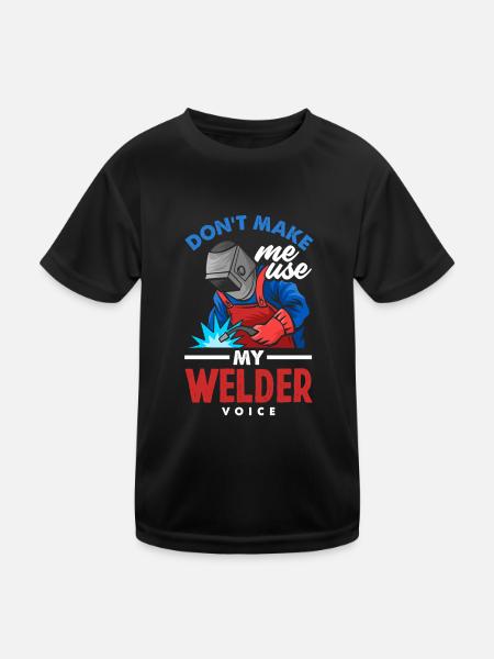 Funny Welder Gift - Kids Functional T-Shirt - black - Front