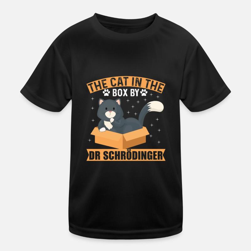 Die Katze In Der Kiste Von Dr. Schrödinger Kinder Funktions-T-Shirt