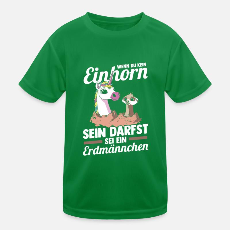 Einhorn Erdmännchen Kinder Funktions-T-Shirt