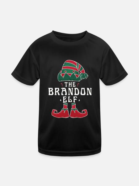 Brandon Elf Familie Passende Gruppe Weihnachten Mama - Kinder Funktions-T-Shirt - Schwarz - Vorne