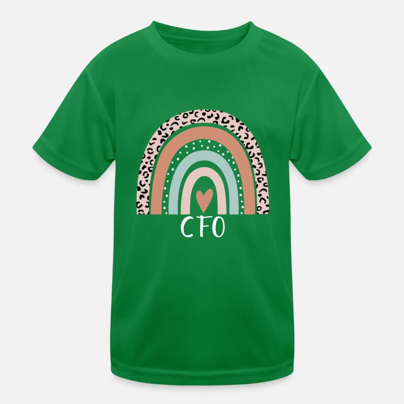 CFO Rainbow Leopard Funny CFO Appreciation Kids Functional T-Shirt