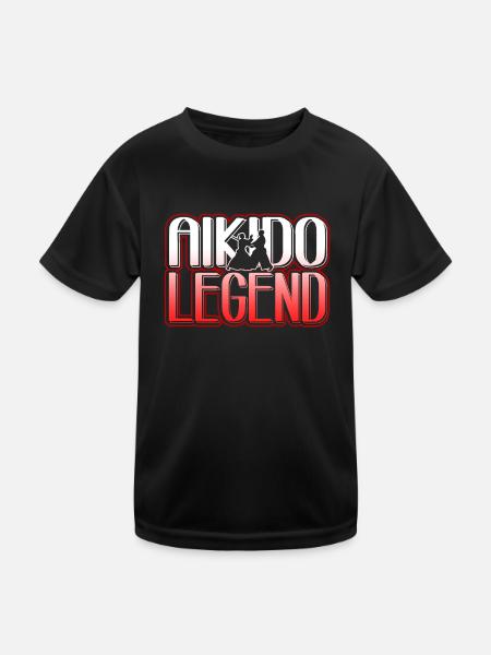 Aikido Aikido Legend - Kids Functional T-Shirt - black - Front
