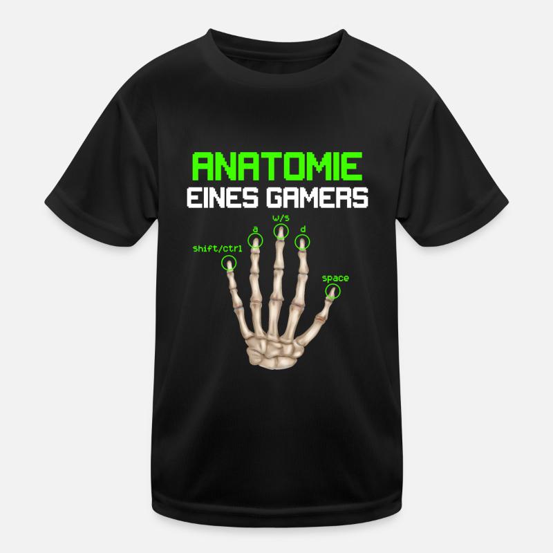 Anatomie eines Gamers Zocker Finger Video Spiel Kinder Funktions-T-Shirt